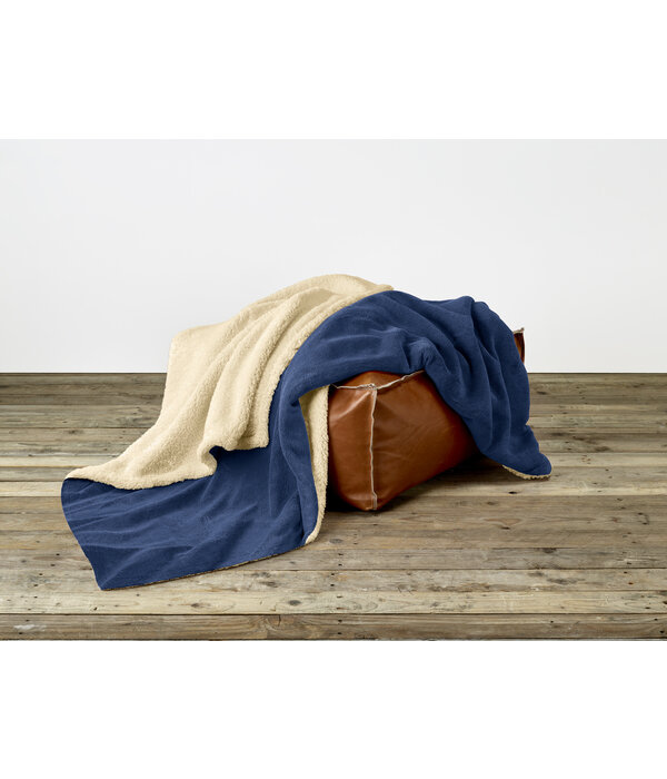 De Witte Lietaer Laya plaid royal blue, in 2 maten