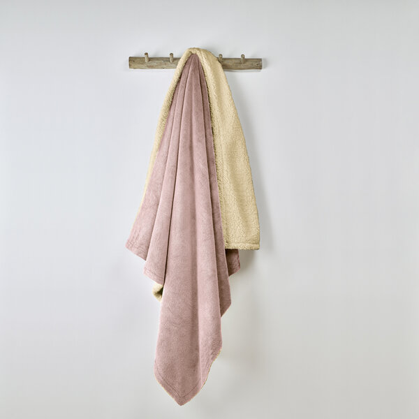 plaid Laya vieux rose, in 2 maten