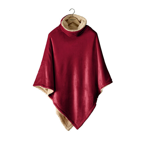 De Witte Lietaer poncho wijnrood, Ganges wine red