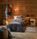 De Witte Lietaer dekbedovertrekset 140x220 cm Laura ebony, uni flanel