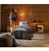 De Witte Lietaer dekbedovertrekset 140x220 cm Laura ebony, uni flanel