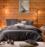 De Witte Lietaer dekbedovertrekset 140x220 cm Laura ebony, uni flanel