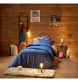 De Witte Lietaer dekbedovertrekset 260x240 cm Laura blue indigo uni flanel