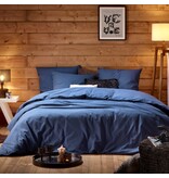 De Witte Lietaer dekbedovertrekset 260x240 cm Laura blue indigo uni flanel