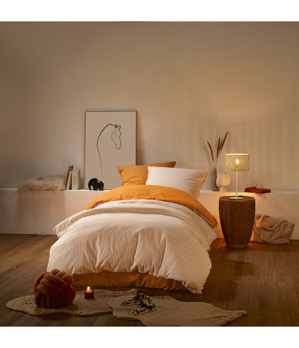 De Witte Lietaer dekbedovertrekset Cleo copper, flanel, vanaf