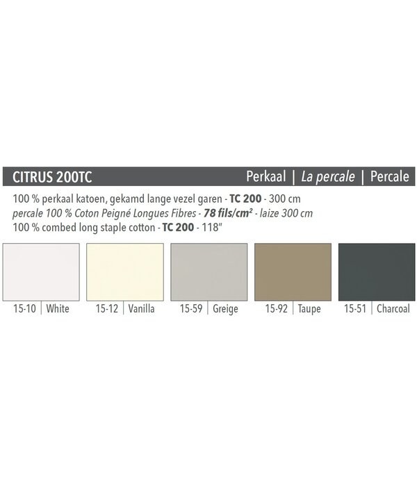 Mirabel Slabbinck Lako,  in gekamd katoen kwaliteit, Citrus 200TC