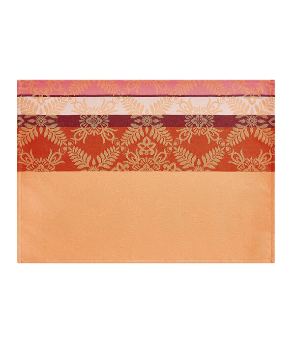 Le Jacquard Français Mumbai orange, gecoat tafellinnen