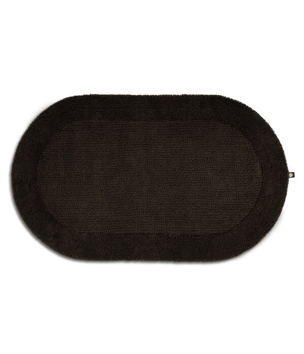 Rhomtuft donkerbruine ovale badmat 50x75, Exquisit mocca