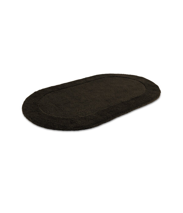 Rhomtuft donkerbruine ovale badmat 50x75, Exquisit mocca