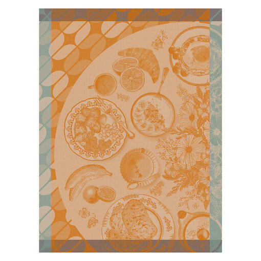 Le Jacquard Français theedoek Brunch gourmand orange