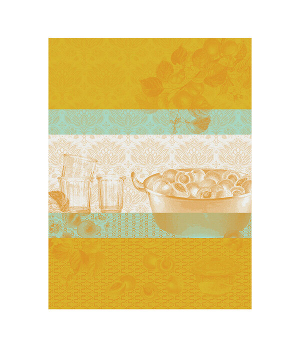 Le Jacquard Français theedoek Confitures Abricots yellow