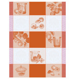Le Jacquard Français theedoek Confitures Carreaux orange