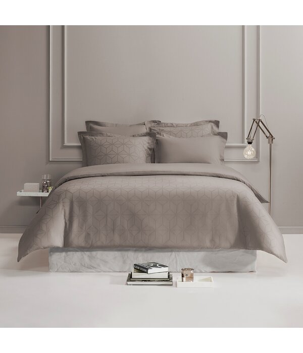 De Witte Lietaer taupekleurige dekbedovertrekset Skyscraper atmosphere 220TC