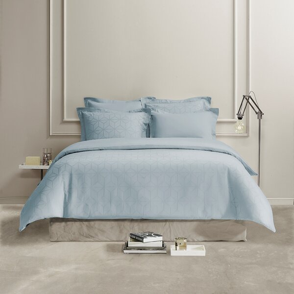 ijsblauw dekbedovertrekset Skyscraper ice blue 220TC