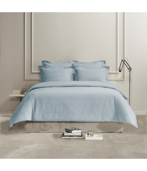 De Witte Lietaer ijsblauwe dekbedovertrekset Skyscraper ice blue 220TC