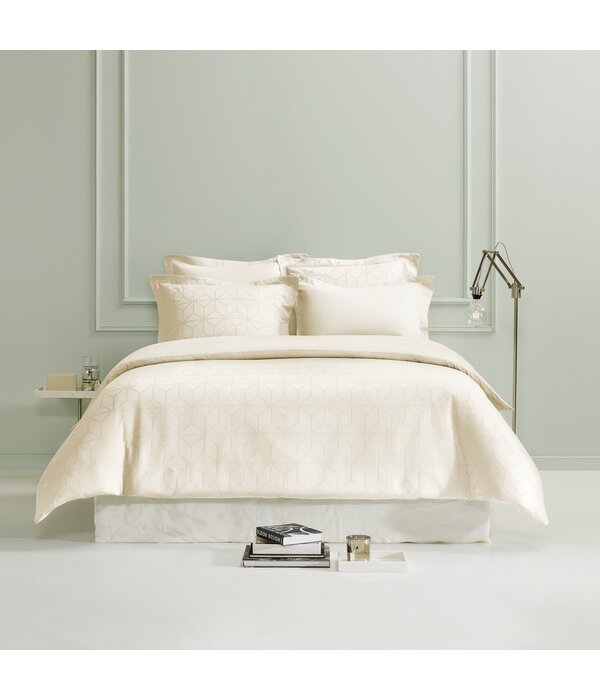 De Witte Lietaer ivoorkleurig dekbedovertrekset Skyscraper ivory 220TC