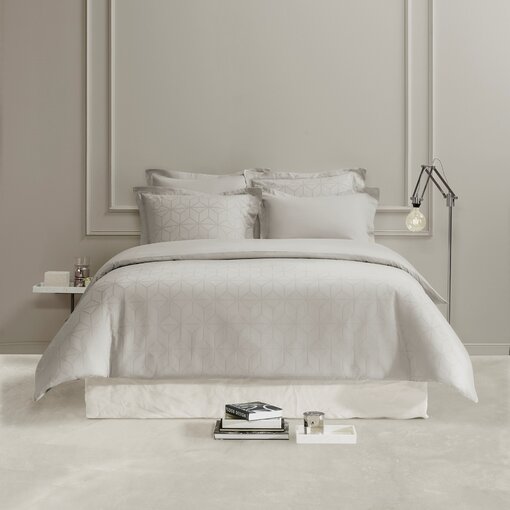 De Witte Lietaer zilveren dekbedovertrekset Skyscraper silver 220TC