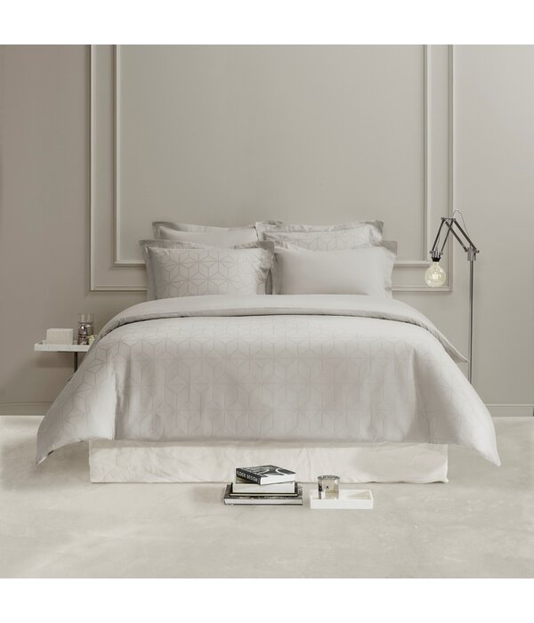 De Witte Lietaer zilveren dekbedovertrekset Skyscraper silver 220TC