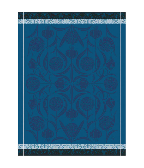 Le Jacquard Français theedoek L'ail blue