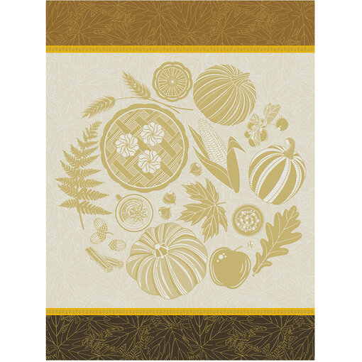 Le Jacquard Français theedoek Thanksgiving yellow