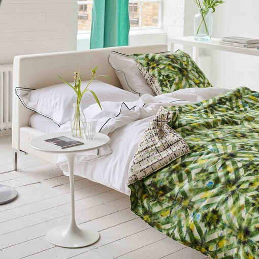 Designers Guild Parquet Batik forest quilt / plaid