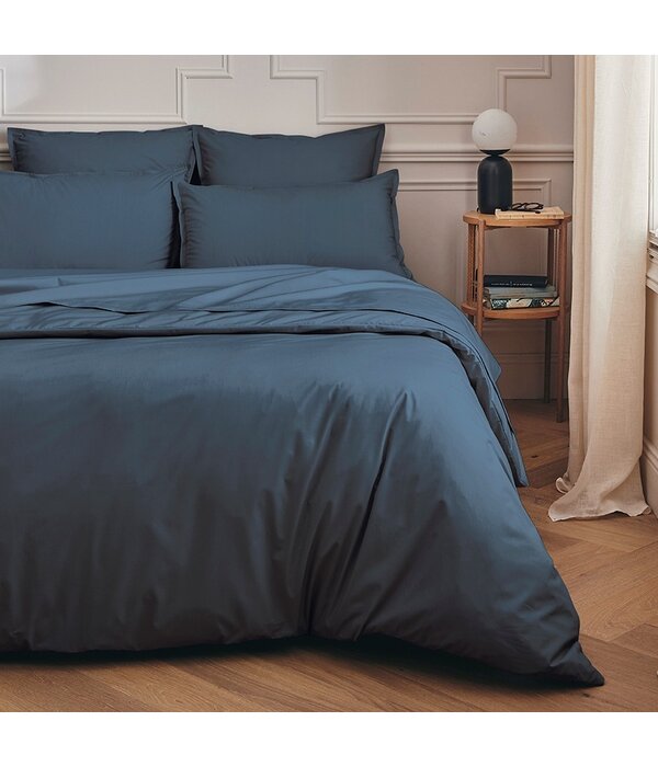 Essix uni gekamd katoen bleu nuit, 200TC