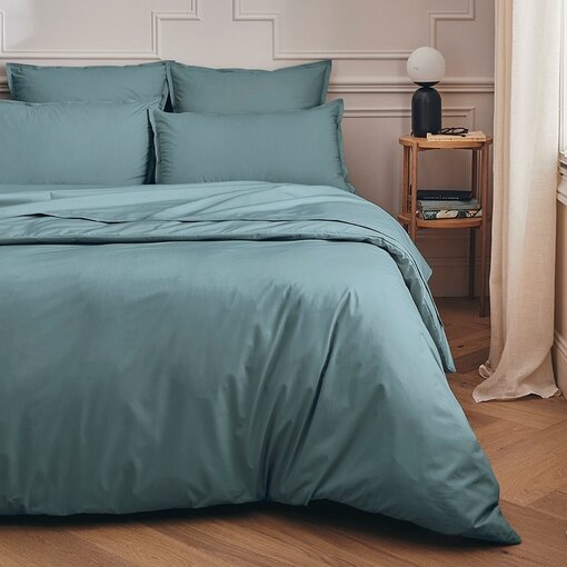 Essix uni gekamd katoen bleu glacier, 200TC
