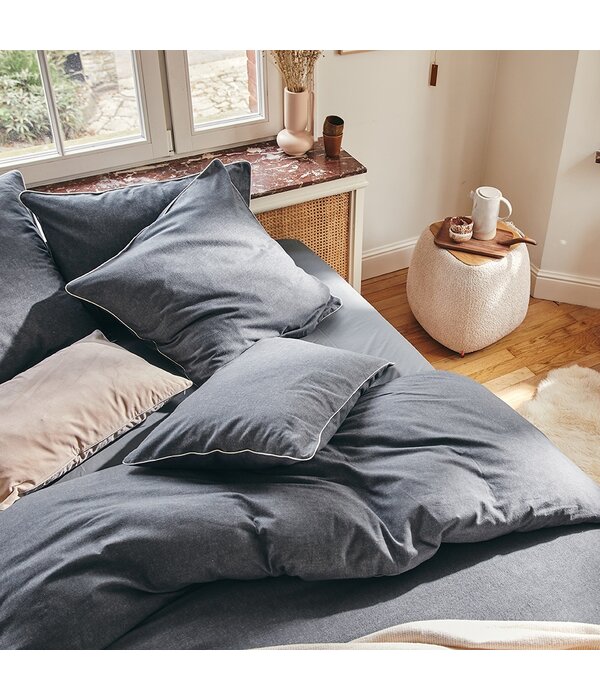 Essix flanellen beddengoed Frisson anthracite
