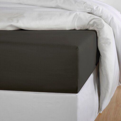 De Witte Lietaer hoeslaken Olivia (uni) ebony 200TC, vanaf