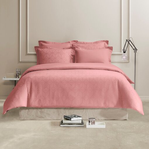 De Witte Lietaer dekbedovertrekset Skyscraper blush, 220TC, vanaf