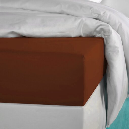 De Witte Lietaer hoeslaken Olivia caramel (uni) 200TC, vanaf