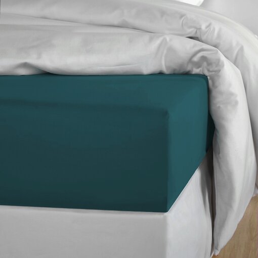 De Witte Lietaer hoeslaken Olivia lake green (uni) 200TC, vanaf