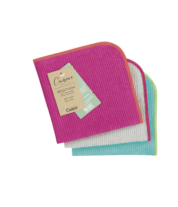 Cawö vaatdoekenset Cuisine Trio (550), set van 3 stuks, pink/türkis (21), 30x30 cm