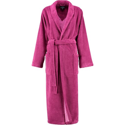 Cawö dames badjas donker roze met sjaalkraag, 806 (beere 22)