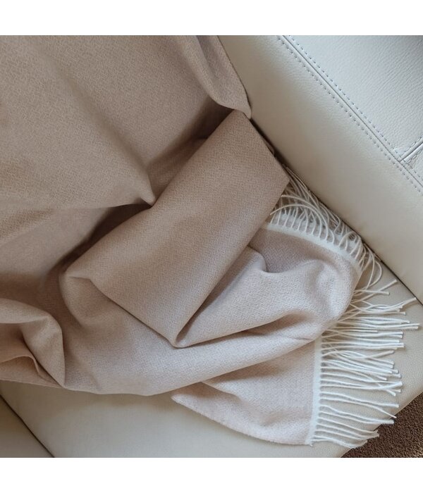 Liens Linnen Aangenaam zacht baby Alpaca wollen plaid, naturel