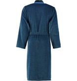 Cawö heren badjas maat S blauw velours, met kimonokraag 4839 (19)