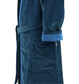 Cawö heren badjas maat S blauw velours, met kimonokraag 4839 (19)