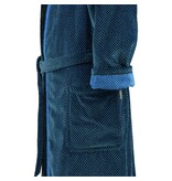 Cawö heren badjas maat S blauw velours, met kimonokraag 4839 (19)