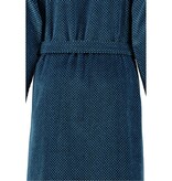 Cawö heren badjas maat S blauw velours, met kimonokraag 4839 (19)