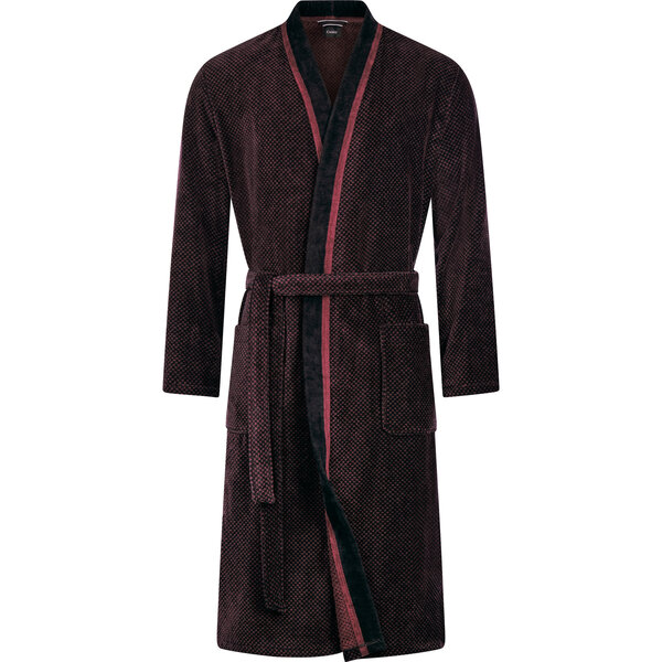 heren badjas, maat 60, rood velours, met kimonokraag 4839 (92)