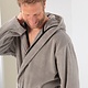 heren badjas met kapuchon grijs/taupe, Sauna Time 833, stein (79)