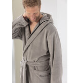 Cawö heren badjas met kapuchon grijs/taupe, Sauna Time 833, stein (79)