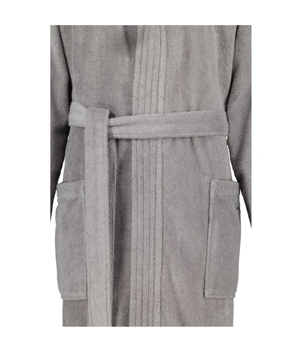 Cawö heren badjas met kapuchon grijs/taupe, Sauna Time 833, stein (79)