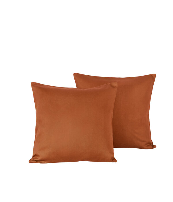 De Witte Lietaer kussenslopen Olivia caramel (uni) 200TC
