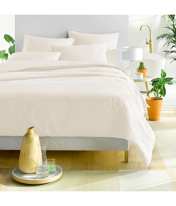 De Witte Lietaer dekbedovertrekset Olivia (uni) offwhite / warm wit 200 TC