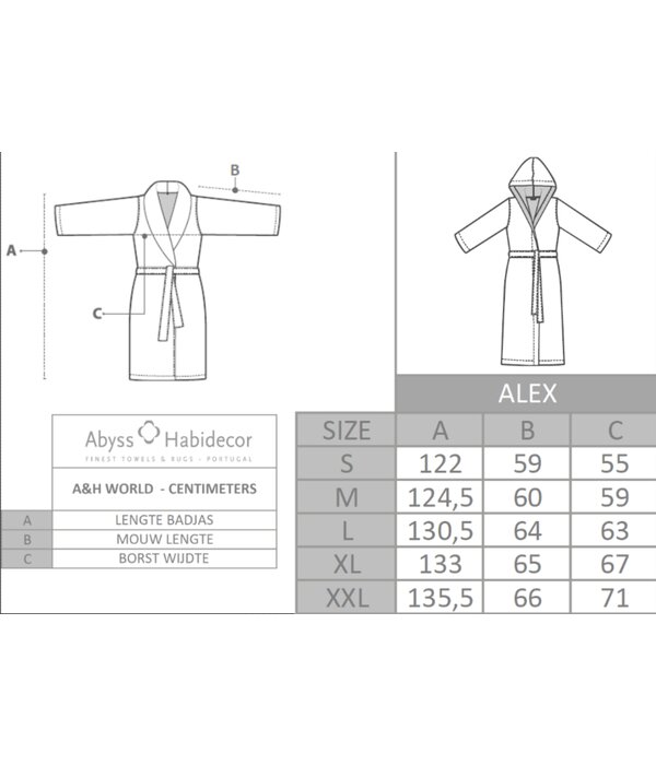 Abyss Habidecor Alex badjas sand (714), 500 gram per m²