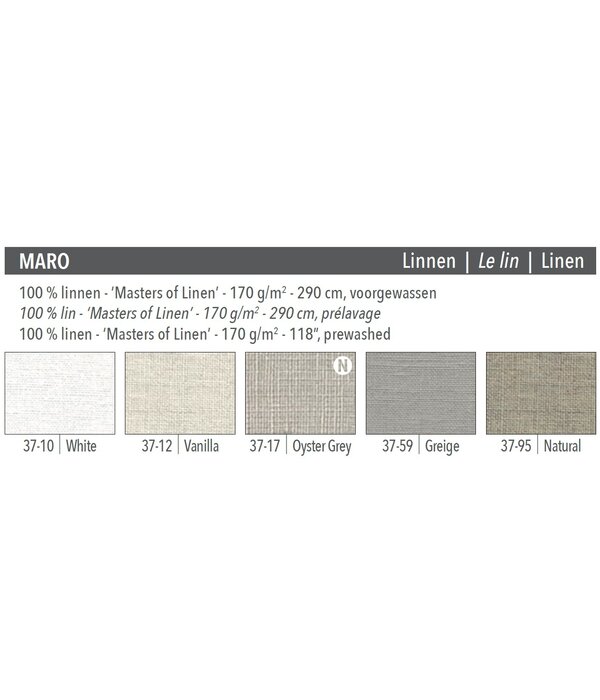 Mirabel Slabbinck Maro uni tafellinnen, 100% gewassen linnen, maatwerk