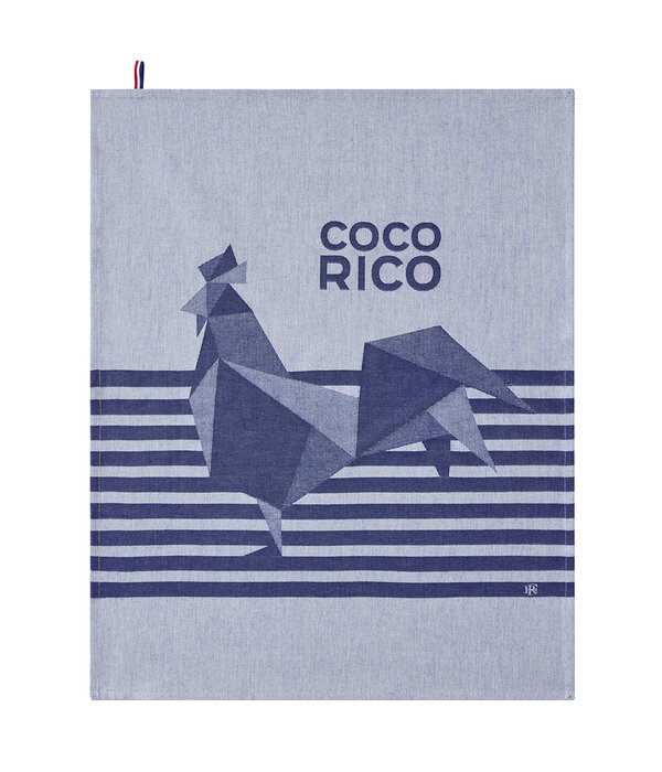 Le Jacquard Français theedoek Coco-Rico blue