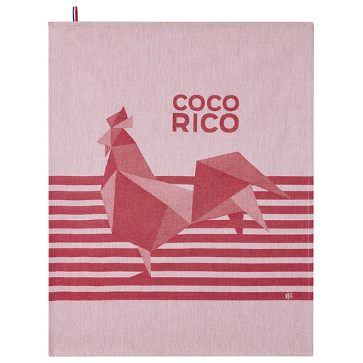Le Jacquard Français theedoek Coco-Rico red