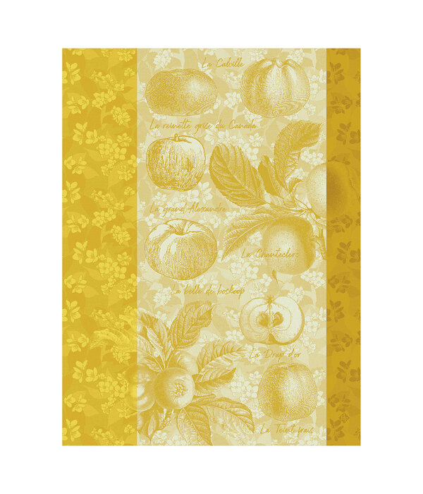 Le Jacquard Français theedoek Pommes à croquer yellow